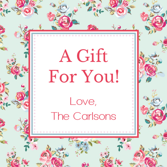 Delicate Roses Square Gift Stickers